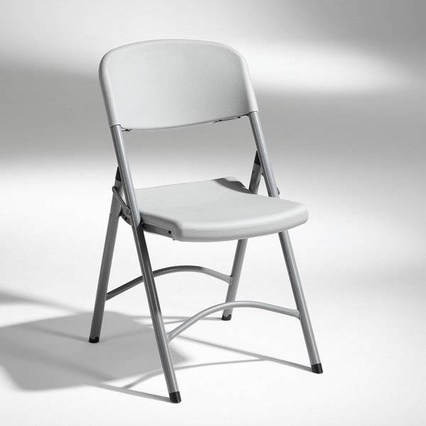 Klapstol Norman med gr&aring;t s&aelig;de og ryg og alugr&aring;t stel