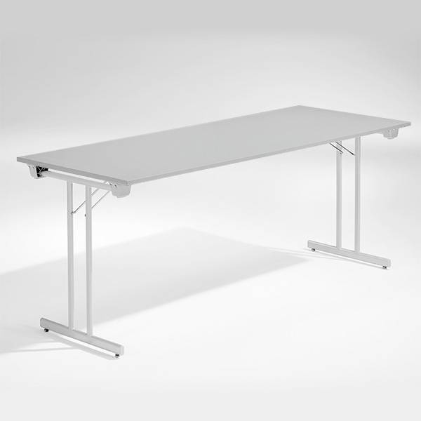 Dinner Style klapbord 180x80cm lys gr&aring; med alugr&aring; stel