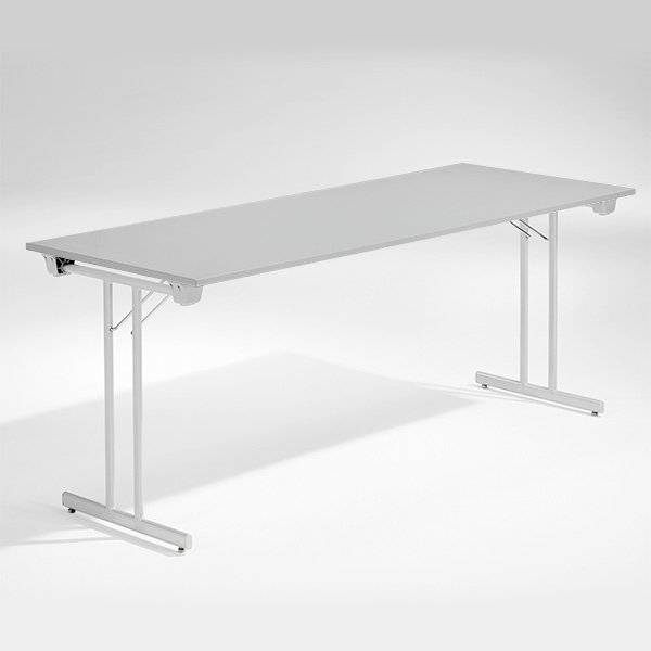 Dinner Style klapbord 180x80cm lys gr&aring; med alugr&aring; stel