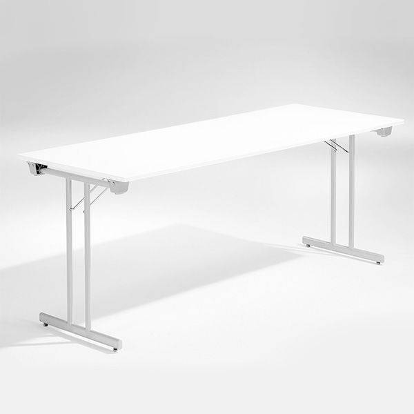 Dinner Style klapbord 180x80cm hvid med alugr&aring; stel