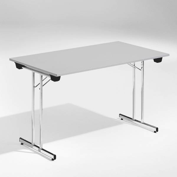 Dinner Style klapbord 120x80cm lys gr&aring; med krom stel