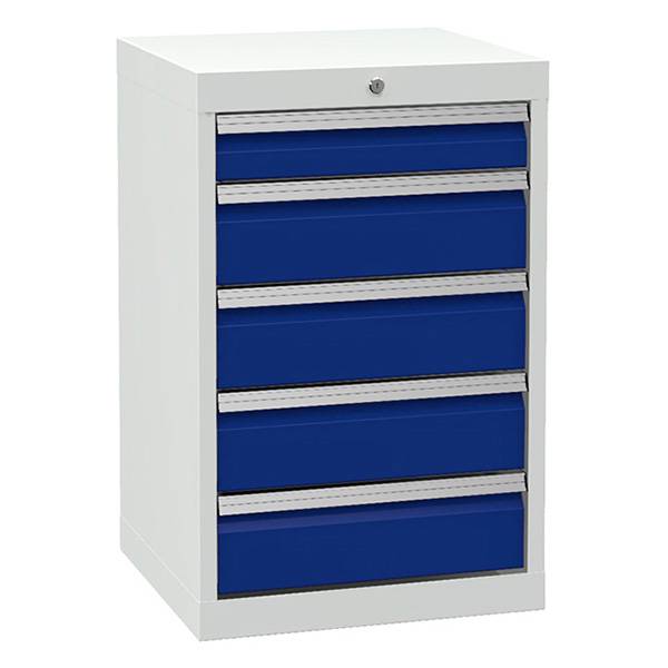 V&aelig;rksted skuffesektion 819x530x500mm med 5 skuffer