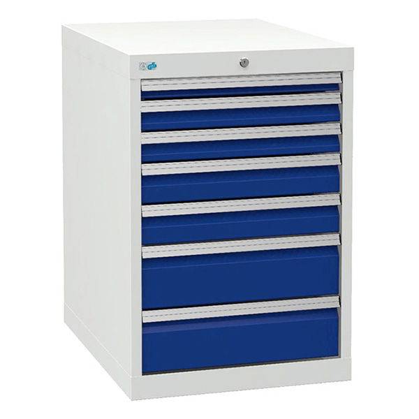 V&aelig;rksted skuffesektion 819x555x736mm med 7 skuffer