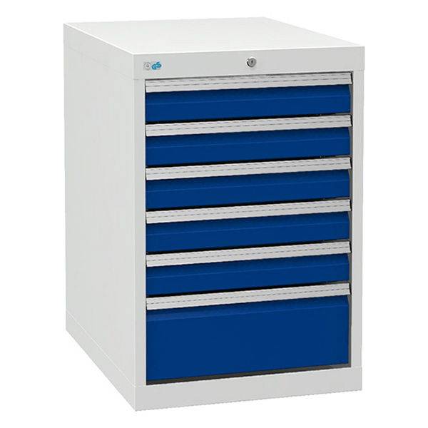 V&aelig;rksted skuffesektion 819x555x736mm med 6 skuffer