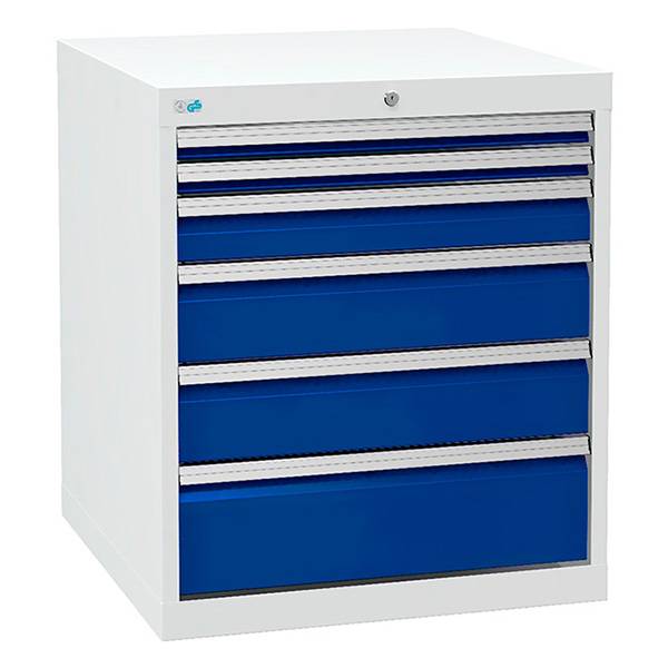 V&aelig;rksted skuffesektion 819x705x736mm med 6 skuffer