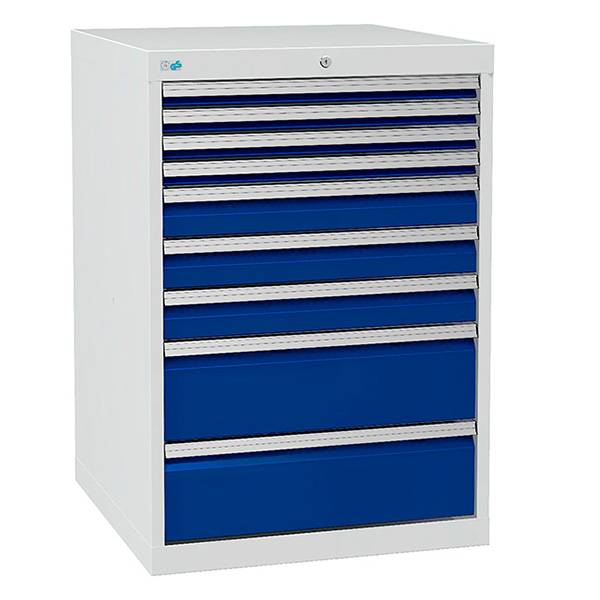 V&aelig;rksted skuffesektion 700/07 1019x705x736mm med 9 skuffer