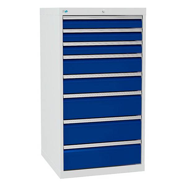 V&aelig;rksted skuffesektion 1319x705x736mm med 8 skuffer