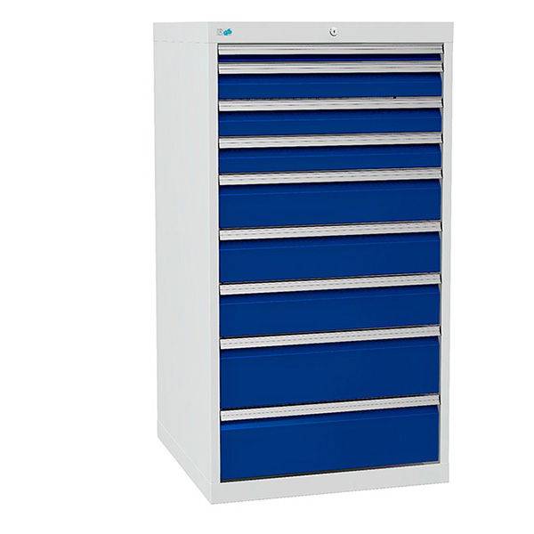V&aelig;rksted skuffesektion 1319x705x736mm med 9 skuffer