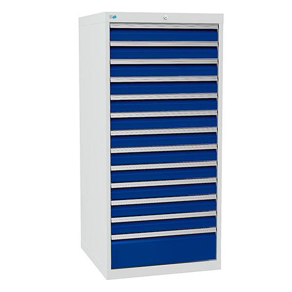 V&aelig;rksted skuffesektion 1519x705x736mm med 13 skuffer