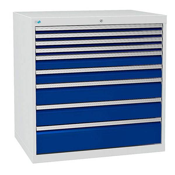 V&aelig;rksted skuffesektion 1019x1005x736mm med 9 skuffer
