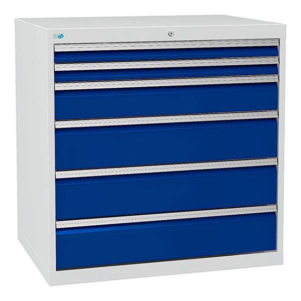 V&aelig;rksted skuffesektion 1019x1005x736mm med 6 skuffer