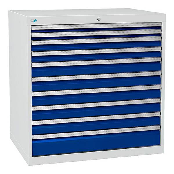 V&aelig;rksted skuffesektion 1019x1005x736mm med 10 skuffer