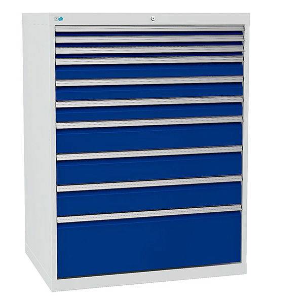 V&aelig;rksted skuffesektion 1319x1005x736mm med 10 skuffer