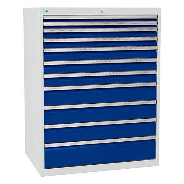 V&aelig;rksted skuffesektion 1319x1005x736mm med 11 skuffer