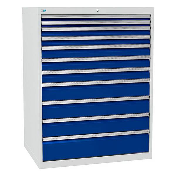 V&aelig;rksted skuffesektion 1319x1005x736mm med 11 skuffer
