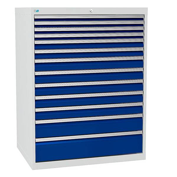 V&aelig;rksted skuffesektion 1319x1005x736mm med 13 skuffer