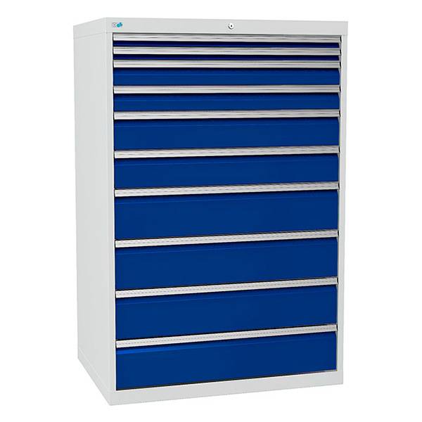 Værksted skuffesektion 1519x1005x736mm med 10 skuffer