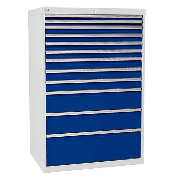 V&aelig;rksted skuffesektion 1519x1005x736mm med 12 skuffer