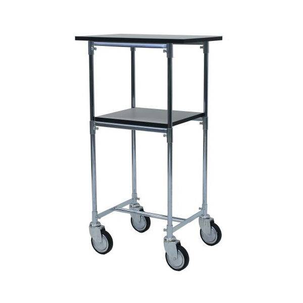 Rullebord med 2 ESD hylder 1100x385x405mm, s&oslash;lv med gr&aring; hjul