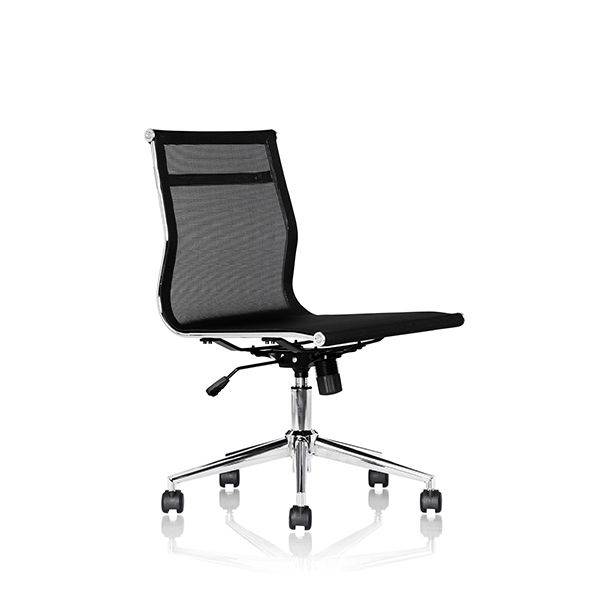 Zare kontorstol med lav ryg uden arml&aelig;n sort