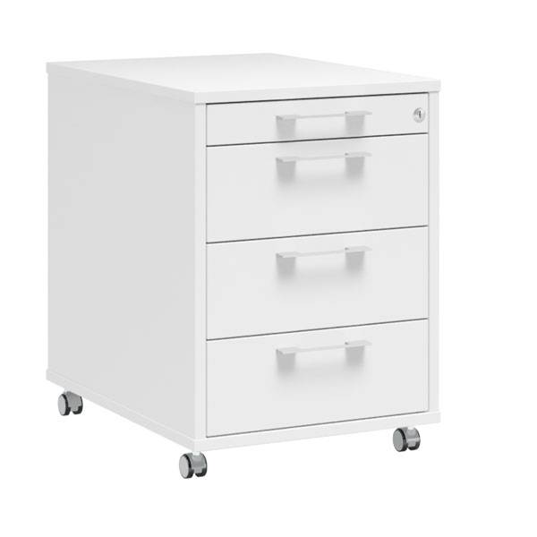 Ergoff skuffesektion med 4 skuffer hvid laminat