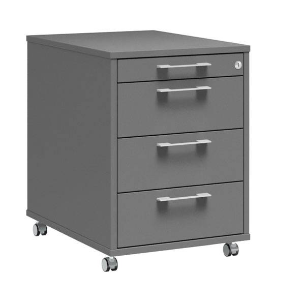 Ergoff skuffesektion med 4 skuffer antracit laminat