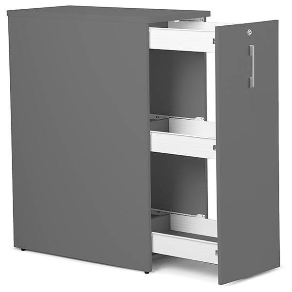 Office Towerskab 105x40x80cm med l&aring;s og &aring;bning i begge sider antracit