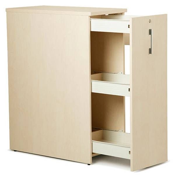 Office Towerskab 105x40x80cm med lås og åbning i begge sider birk