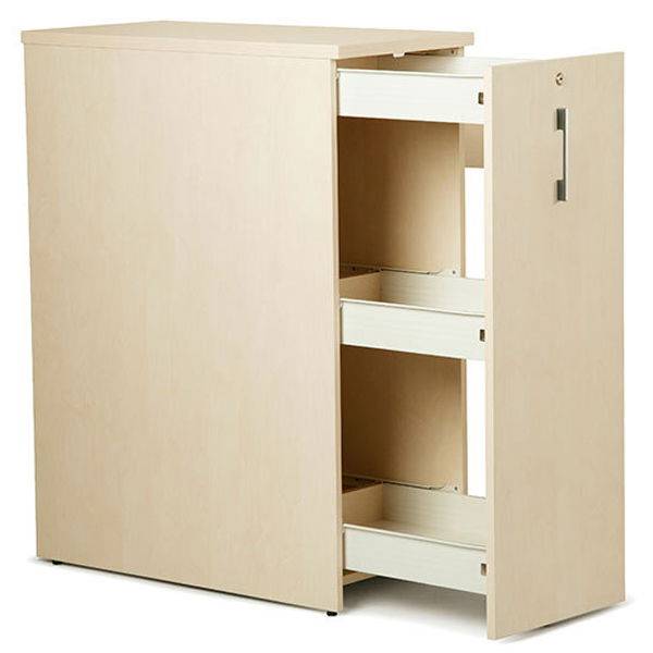 Office Towerskab 105x40x80cm med l&aring;s og &aring;bning i begge sider birk