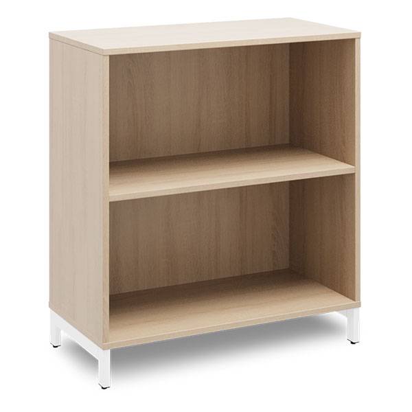 Office bogreol 890x800x400mm eg med hvid benramme