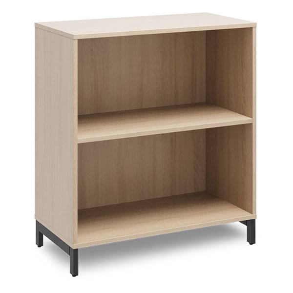 Office bogreol 890x800x400mm eg med sort benramme