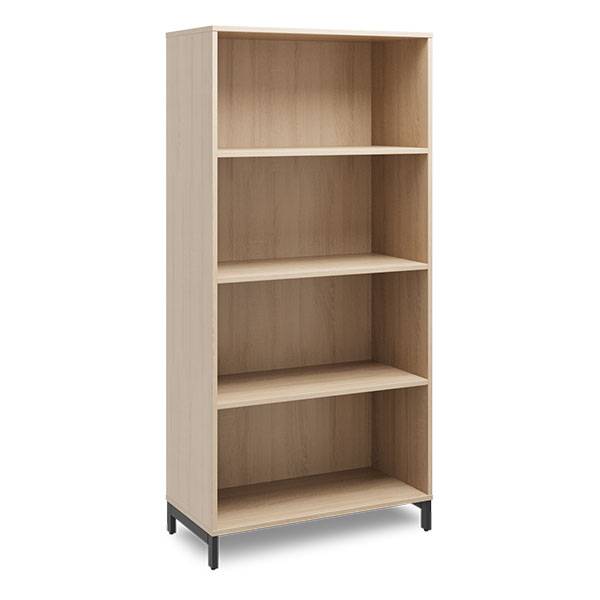 Office bogreol 1660x800x400mm eg med sort benramme
