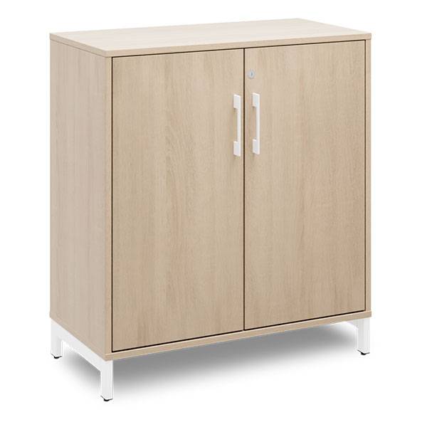 Office kontorskab 890x800mm eg med hvidt stel