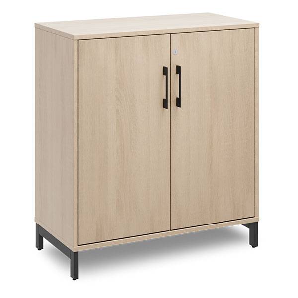 Office kontorskab 890x800mm eg med sort stel
