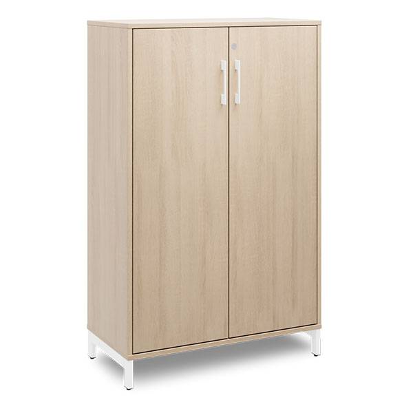 Office kontorskab 1275x800x400mm eg med hvidt stel