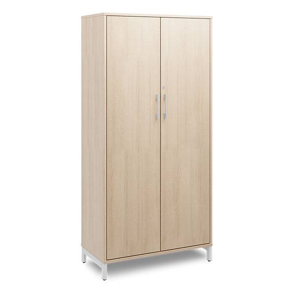 Office kontorskab med 4 hylder 1660x800mm eg med alugr&aring;t stel