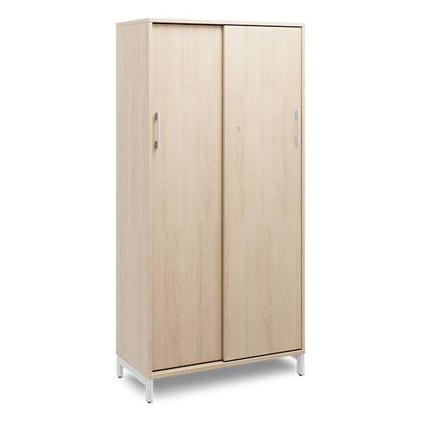 Office kontorskab med skyded&oslash;r 1660x800mm eg med alugr&aring;t stel