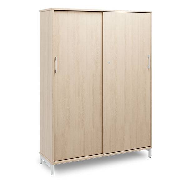 Office kontorskab med skyded&oslash;r 1660x1200mm eg med alugr&aring;t stel