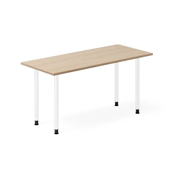 Office skrivebord 140x60cm eg laminat med hvidt stel 