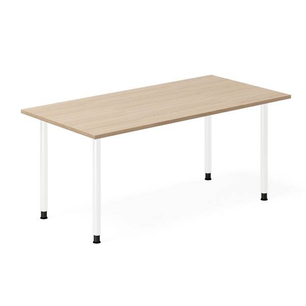 Office skrivebord 160x80cm eg laminat med hvidt stel 