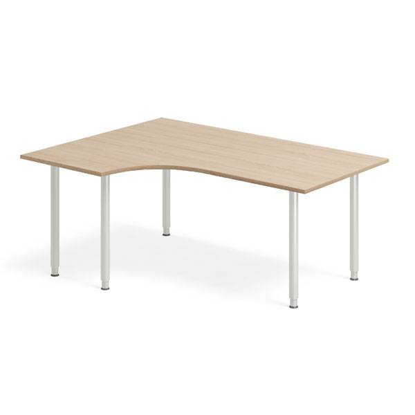 Office skrivebord venstrevendt 160x120cm eg laminat med s&oslash;lv stel