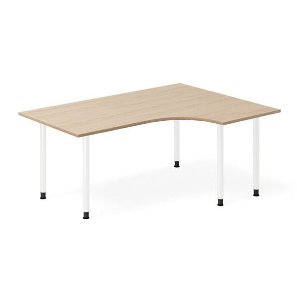 Office skrivebord h&oslash;jrevendt 160x120cm eg laminat med hvidt stel