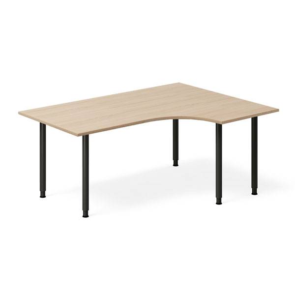 Office skrivebord h&oslash;jrevendt 160x120cm eg laminat med sort stel