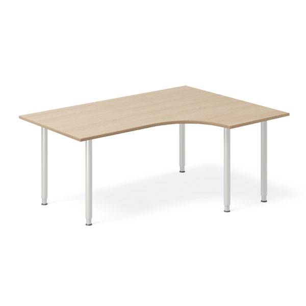 Office skrivebord h&oslash;jrevendt 160x120cm eg laminat med s&oslash;lv stel