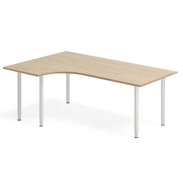 Office skrivebord venstrevendt 180x120cm eg laminat med s&oslash;lv stel