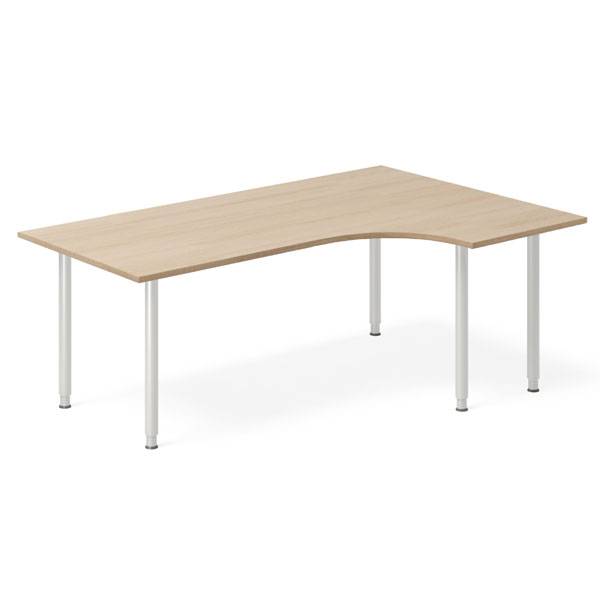 Office skrivebord h&oslash;jrevendt 180x120cm eg laminat med s&oslash;lv stel