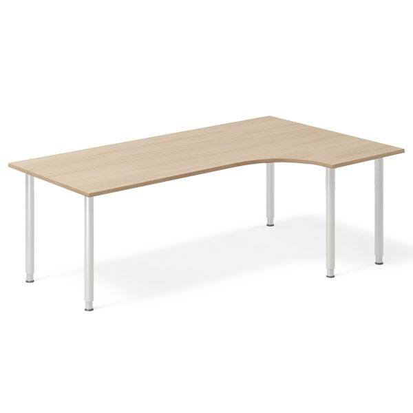 Office skrivebord h&oslash;jrevendt 200x120cm eg laminat med s&oslash;lv stel