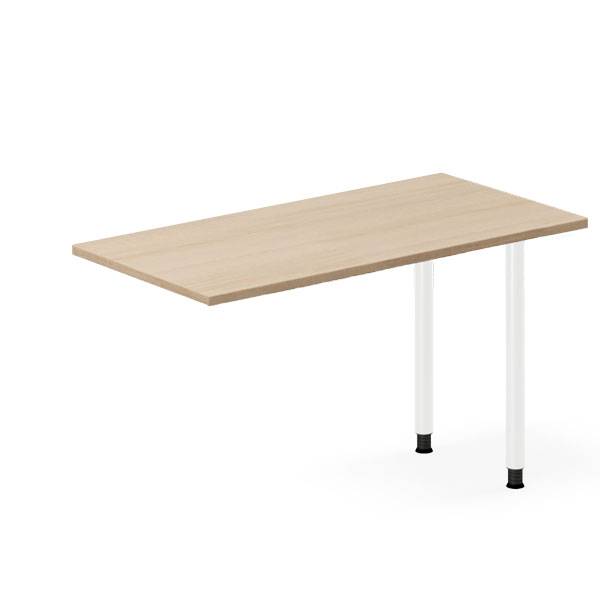 Office skrivebord tilbyg 120x60cm eg laminat med hvidt stel 