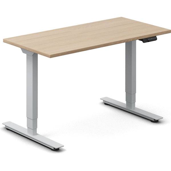 Office h&aelig;ve-s&aelig;nkebord 120x60cm eg laminat med s&oslash;lv stel