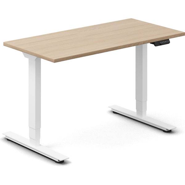 Office h&aelig;ve-s&aelig;nkebord 120x60cm eg laminat med hvidt stel